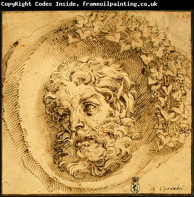 CARRACCI, Agostino Head of a Faun in a Concave (roundel) dsf